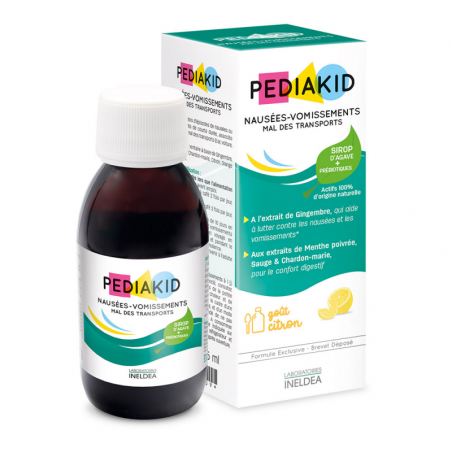 PEDIAKID НАТУРАЛЬНОЕ ПИТЬЕВОЕ СРЕДСТВО ДЛЯ УСТРАНЕНИЯ ТОШНОТЫ, РВОТЫ, УКАЧИВАНИЯ В ТРАНСПОРТЕ 125 мл - поврежденная упаковка