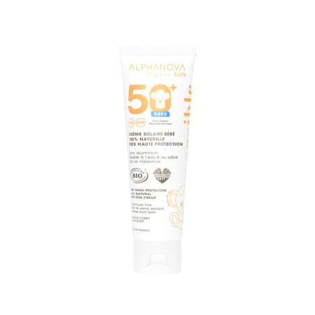 Органічний сонцезахисний крем для немовлят і дітей SPF 50+, ALPHANOVA Organic Sun, 50 г