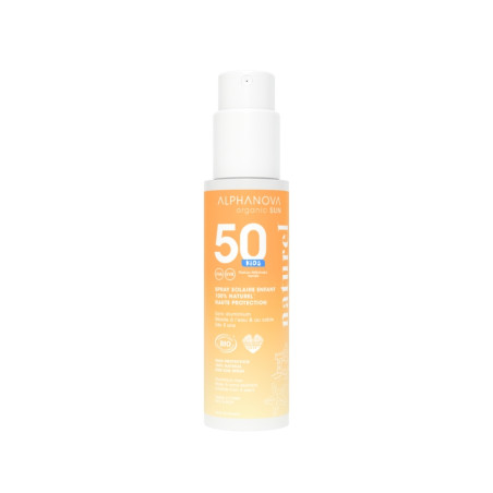 Дитячий органічний сонцезахисний спрей SPF 50 від 3 років, ALPHANOVA Organic Sun, 100 г (AN22)