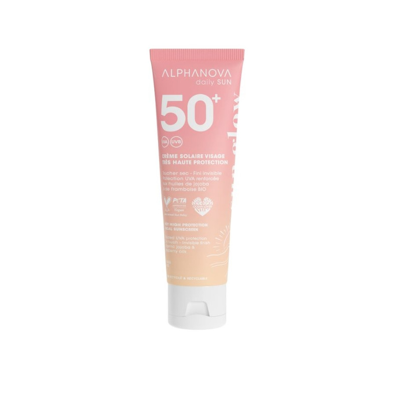 Легкий сонцезахисний крем для обличчя SPF 50+ для міста та щоденного використання, ALPHANOVA Daily Sun, 50 мл (AN41)