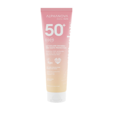 Легке сонцезахисне молочко SPF 50+ для всієї родини (від 3 років), без білих слідів, ALPHANOVA Daily Sun, 150 мл (AN43)