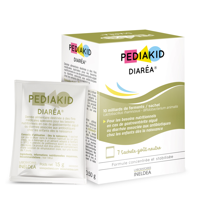 Розчинний симбіотик Pediakid Діарея - 2 спеціальні штами пробіотиків для дітей від народження, 7 пакетиків - термін 11/26