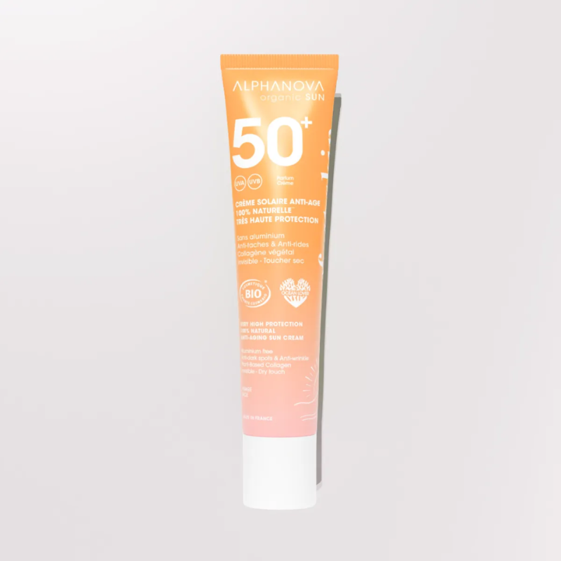 Сонцезахисний антивіковий крем для обличчя SPF 50+ ALPHANOVA Organic Sun, 40 г (AN29)