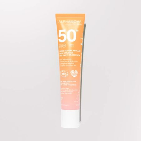 Сонцезахисний антивіковий крем для обличчя SPF 50+ ALPHANOVA Organic Sun, 40 г (AN28)
